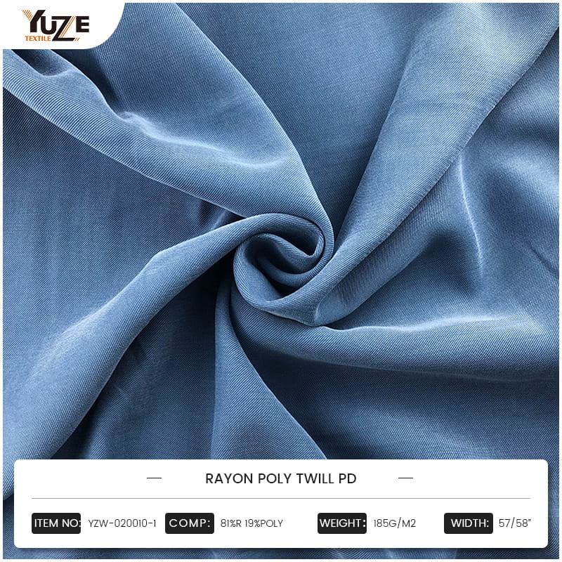 YZW-020010-1 Rayon Poly Twill PD YZW-020010-1 Rayon Poly Twill PD