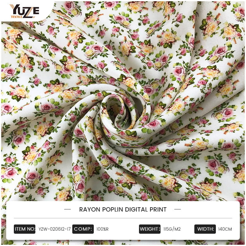 YZW-020612-17 Rayon Poplin Digital Print